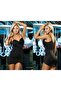 Black Flexible Sandy Fabric Low-cut, Double-Breasted Detailed Mini Dress Evening Dress 071 - 3
