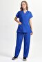 Cobalt Blue Alpaca Bat Sleeve Unisex Nurse Jersey and Doctor Jersey Team Hospital Uniform - 2
