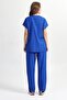 Cobalt Blue Alpaca Bat Sleeve Unisex Nurse Jersey and Doctor Jersey Team Hospital Uniform - 3