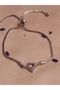 Zircon Embellished Heart Detail Adjustable Bracelet - 2