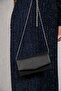 Women's Black Glittery Mini Box Shoulder Evening Bag - 5