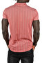 Men's Red Striped Lycra Shirt - Short Sleeve, Combed Cotton,2023426 - 6