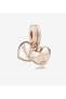 You Are Always in My Heart Mother and Daughter Split Dangle Charm Rose Color S925 Silver - 2