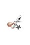Starfish and Sea Shell Drink - Freshwater Cultured Pearl, Triple Dangle Charm - 2