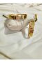 Embroidered Baguette Model Steel Handcuff Bracelet - 5