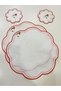 4 Pieces First Quality Linen Love Birds Embroidered American Serving Charger and Presentation Napkin
