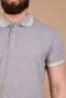 100% Cotton Pique Knitted Men's Polo Collar T-Shirt -grey - 5