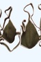 Green Color Edged Cream Women's Hand Knitted Underwear Bikini Set - 4