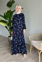 Crispy Stripe Navy Blue Viscose Dress - 5
