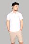 Men's White Polo Neck T-Shirt - Short Sleeve, Button Closure24411332-010