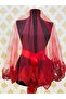 Red Elegant Simple Pattern Bead Detailed Laced Henna Night Bridal Veil Set Henna Coverlet - 3