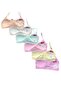 6-Piece Tutku Dondeza Ribbed Pastel Color String Strap Padded Training Bra Half Tank Top Bustier - 6