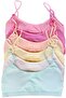 6-Piece Tutku Dondeza Ribbed Pastel Color String Strap Padded Training Bra Half Tank Top Bustier - 5