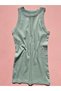 Halter Neck Ribbed Cotton Premium Texture Camisole 1 Piece Green Color Knitted Women's T-Shirt Undershirt