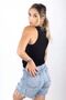 Women's Crew Neck Ribbed Tank Top - Black - 3