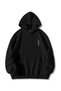 Black Unisex Oversize Hooded Kangaroo Pocket Moroni Printed Sweatshirt Hoodie - 2