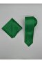 Limited Edition Grass Green Satin Hand-Stitched Tie & Handkerchief - 5