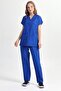 Cobalt Blue Alpaca Bat Sleeve Unisex Nurse Jersey and Doctor Jersey Team Hospital Uniform