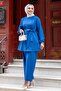 Indigo Hijab Pants and Top Set - Stitching Detail
