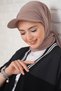 Ready-made Hijab Taupe color with Hat and Bonnet, Mink Color - 2