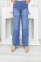 Women's High Waist Wide Leg Loose, Lycra Baggy Palazzo Jeans - 3