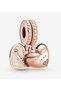 You Are Always in My Heart Mother and Daughter Split Dangle Charm Rose Color S925 Silver