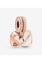You Are Always in My Heart Mother and Daughter Split Dangle Charm Rose Color S925 Silver - 3