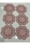 6 Pieces Linen Fabric Corded Embroidered Coffee Side Presentation Napkin & Coaster - 4