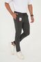 Men's Jogger Slimfit Waist Half Elastic Double Leg Anthracite Fabric Trousers - 3