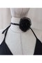 Beena Handmade Organza Flower Neck Tie Black - 4