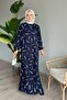 Crispy Stripe Navy Blue Viscose Dress - 4