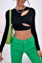 1710 Black Crop with Drop Detail on the Front - 4