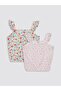 Square Collar Floral Girl's Crop Blouse 2-Pack