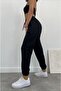Women's Black Leg Rubber Detailed Summer Sweatpants - 4