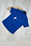 Men's Navy Blue Seersucker Fabric High Collar Slim Fit Lycra Snap Fastener Short Sleeve Shirt 2403018 - 6