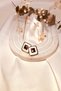 Steel Earrings Limited Edition White Enamel Square Design Gold Color Stylish Design for Women