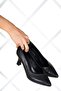 Farah Black Vegan Heeled Shoes 6 Cm. - 4