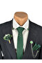 Groom's Tie Set (Tie-Handkerchief, Jacket Collar Chain, Jacket Collar Flower, Shirt Collar Chain Clip)