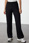 Black Belted Oversize Ribbed Knitted Tunic-Pants Set Tctss23Us00003 - 4