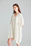 Striped Linen Textured Kimono -Ecru - 6