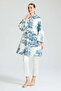 Patterned Cotton Kaftan - Blue - 4