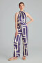 Labyrinth Patterned Jumpsuit - Navy Blue - 3