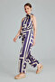 Labyrinth Patterned Jumpsuit - Navy Blue - 2