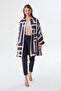 Labyrinth Pattern Kaftan - Navy Blue - 3