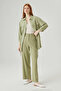 Lace-Up Linen Shirt Jacket - Mint - 2