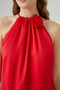 Red Mini Evening Dress with Flower Brooch Detail - 6