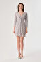 Sequin Knotted Dress - Silver - 4
