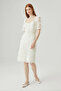 White Short Sleeve Lace Dress