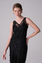 Black Lace Flounced Evening Dress - 3