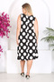 فستان نسائي بحزام منقط باللونين الأسود والأبيض مقاس كبير - 6